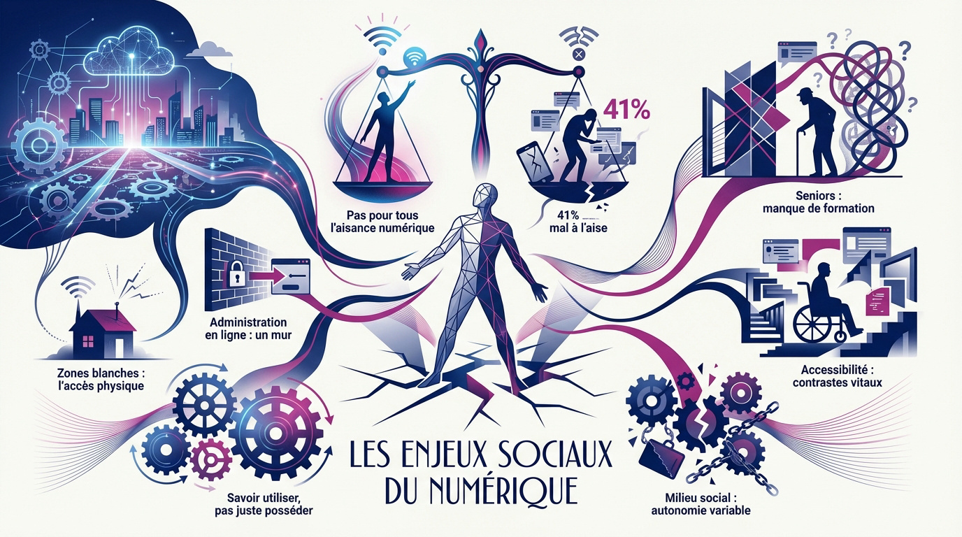Illustration de la fracture numérique et des disparités d'accès aux technologies en France