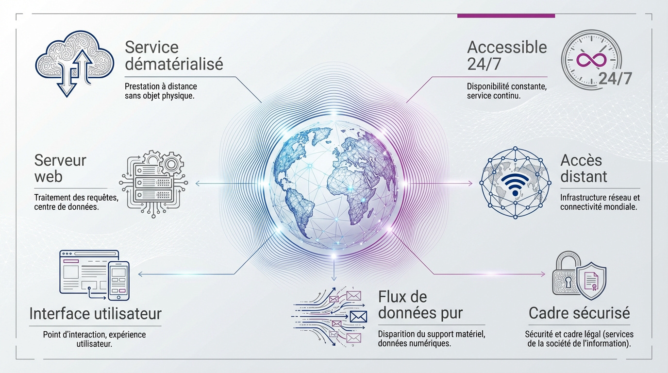 Infographie sur le fonctionnement technique du service en ligne