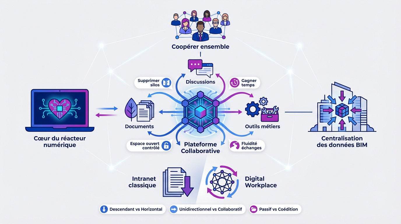 Interface d'une plateforme collaborative moderne