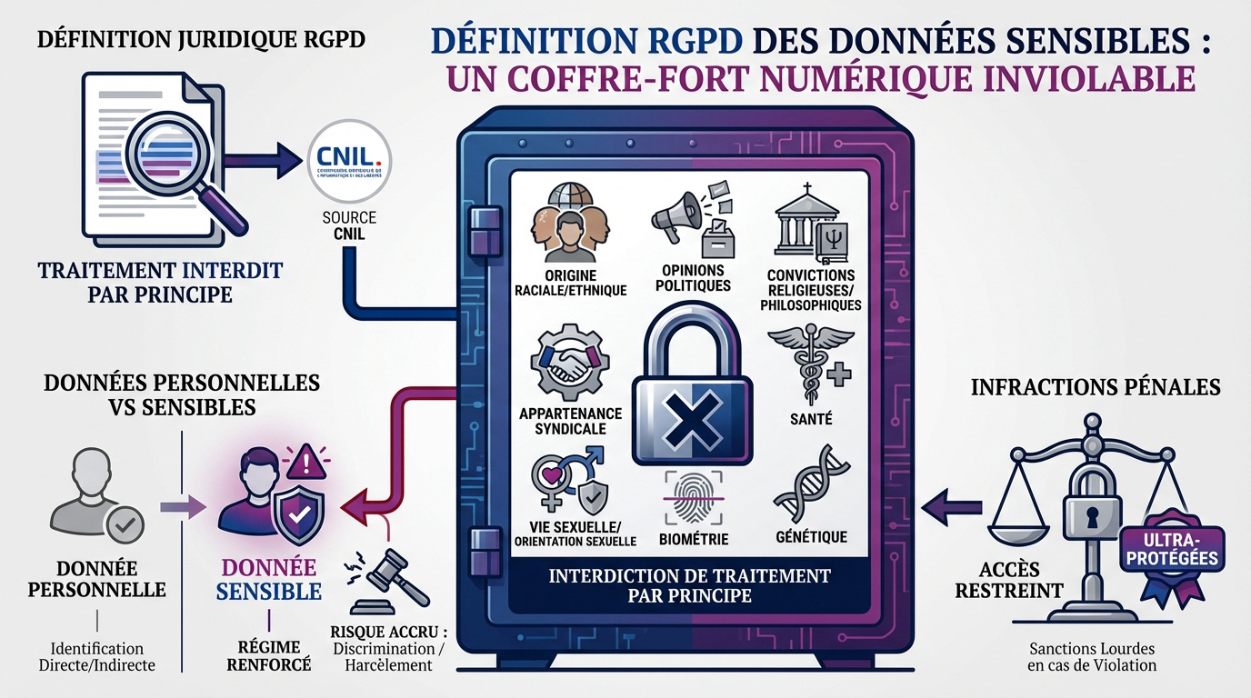 Coffre-fort numérique symbolisant la protection des données sensibles