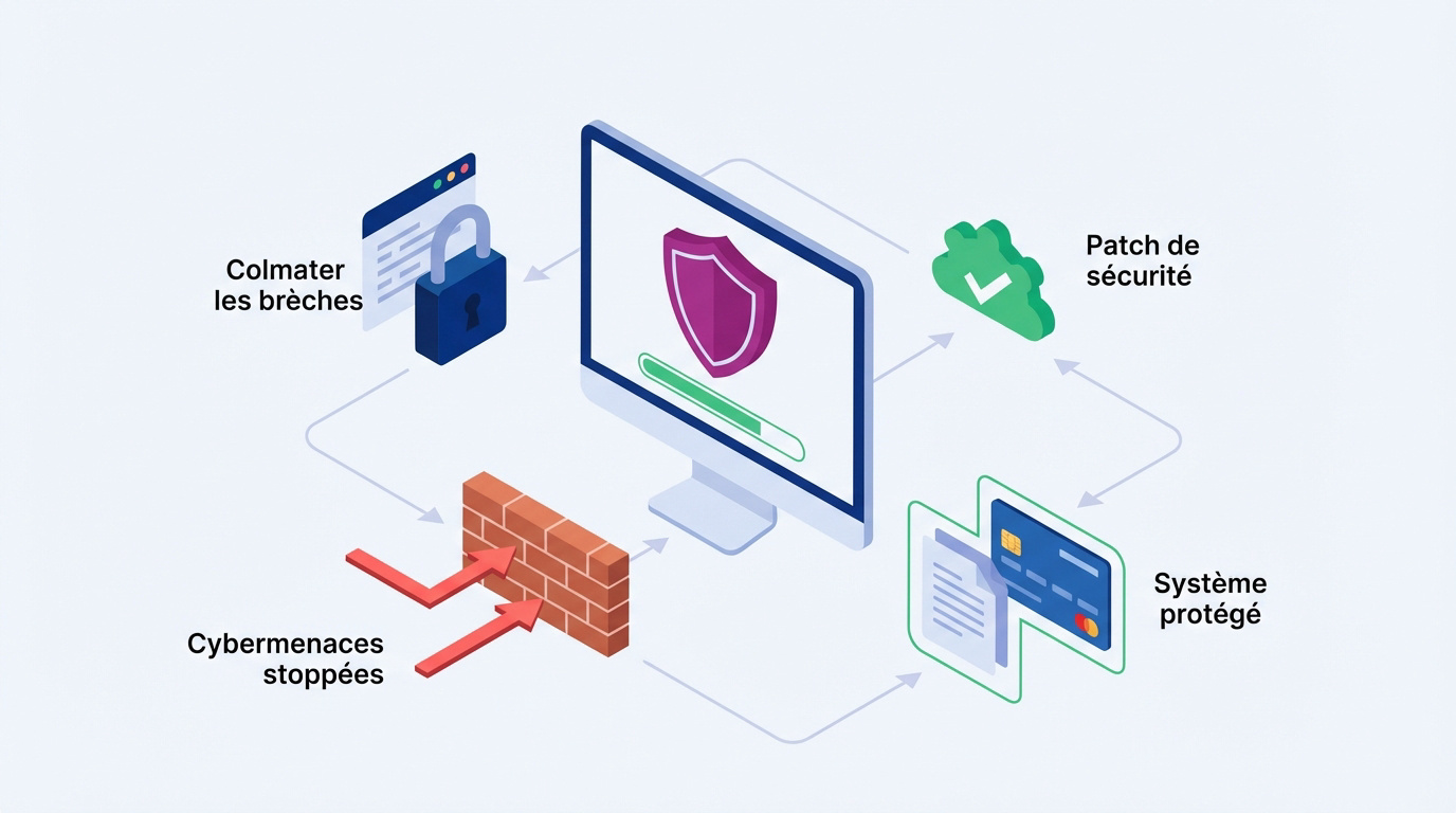 Illustration de la protection des données numériques et de la sécurité logicielle