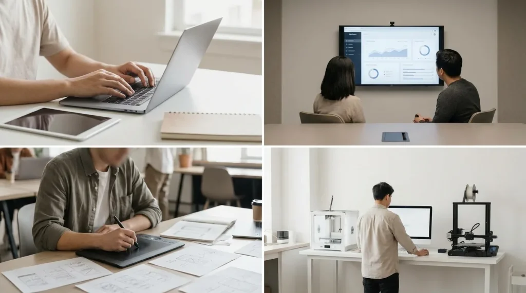 Compétences numériques : symboles de formation, technologie et maîtrise des outils digitaux