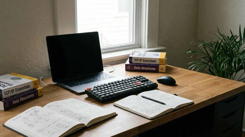Composition de sigles informatiques courants affichés sur fond neutre illustrant les abréviations techniques