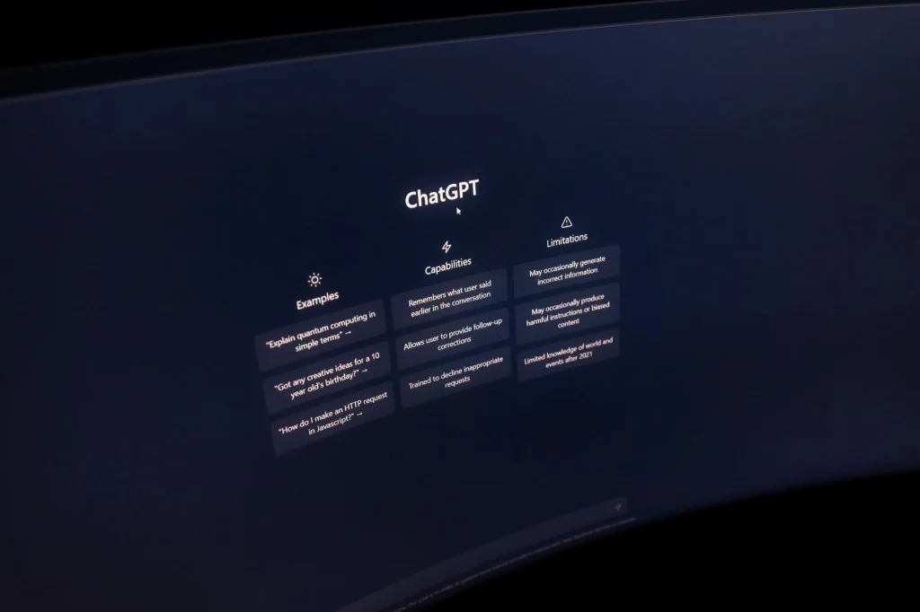 Écran d'ordinateur affichant un cours en ligne sur l'intelligence artificielle
