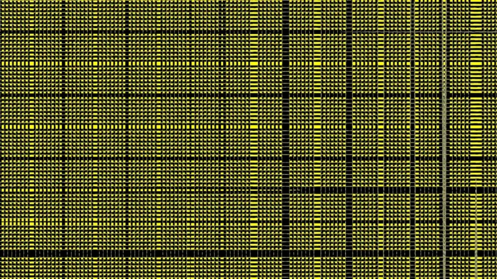 Grille de logiciel point de croix avec motif jaune et lignes foncées